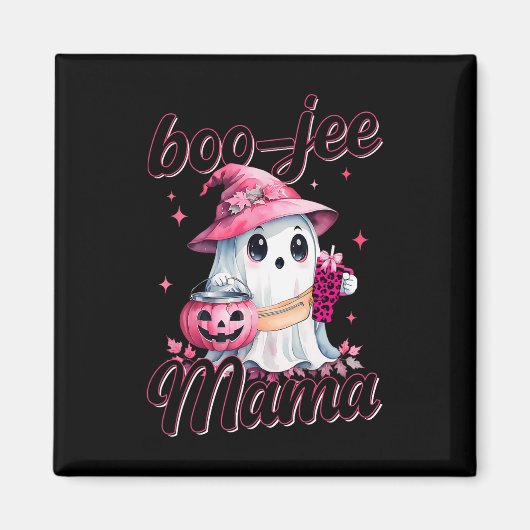 Boujee Boo Jee Spooky Ghost Pink Halloween Pumpkin Magnet (Vorne)