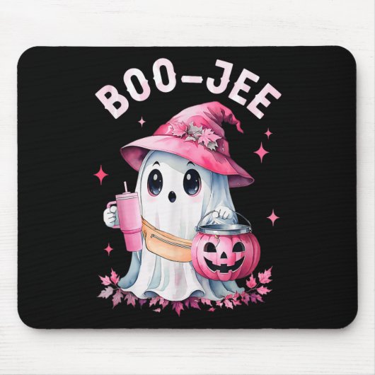 Boujee Boo Jee Spooky Ghost Pink Halloween Pumpkin Mousepad (Vorne)