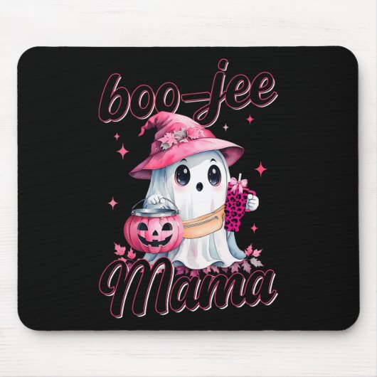 Boujee Boo Jee Spooky Ghost Pink Halloween Pumpkin Mousepad (Vorne)