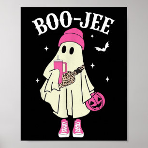 Boujee Boo Jee Spooky Ghost Pink Halloween Pumpkin Poster