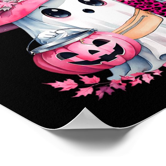 Boujee Boo Jee Spooky Ghost Pink Halloween Pumpkin Poster (Ecke)