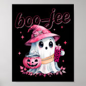 Boujee Boo Jee Spooky Ghost Pink Halloween Pumpkin Poster (Vorne)