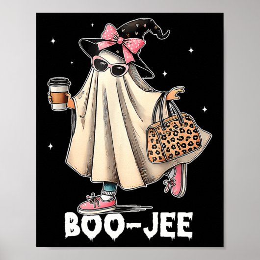 Boujee Boo Jee Spooky Ghost Pink Halloween Pumpkin Poster (Vorne)