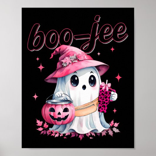 Boujee Boo Jee Spooky Ghost Pink Halloween Pumpkin Poster (Vorne)