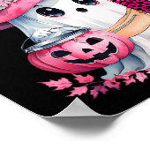 Boujee Boo Jee Spooky Ghost Pink Halloween Pumpkin Poster (Ecke)