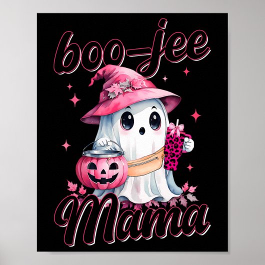 Boujee Boo Jee Spooky Ghost Pink Halloween Pumpkin Poster (Vorne)