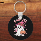 Boujee Boo Jee Spooky Ghost Pink Halloween Pumpkin Schlüsselanhänger (Vorderseite)
