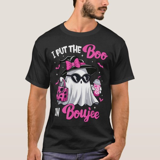 Boujee Boo Jee Spooky Ghost Pink Halloween Pumpkin T-Shirt (Vorderseite)