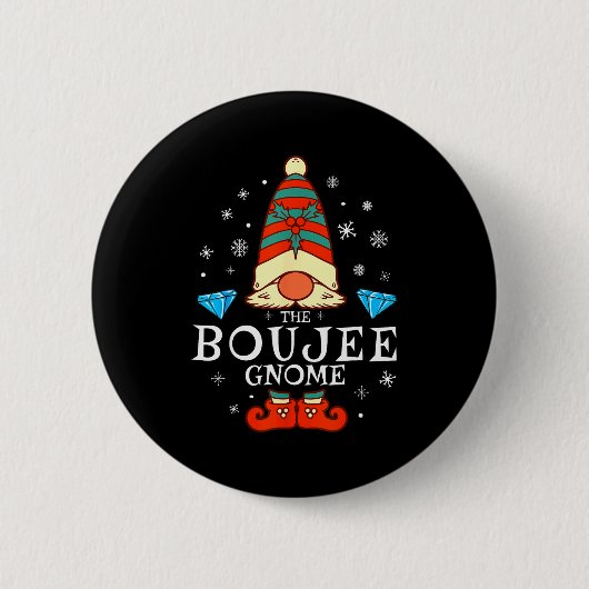 Boujee Gnome Xmas Family Matching Group Christmas Button (Vorderseite)