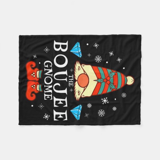 Boujee Gnome Xmas Family Matching Group Christmas Fleecedecke (Vorderseite (Horizontal))