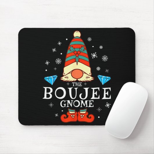Boujee Gnome Xmas Family Matching Group Christmas Mousepad (Mit Mouse)