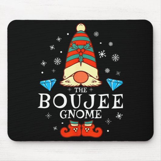 Boujee Gnome Xmas Family Matching Group Christmas  Mousepad (Vorne)