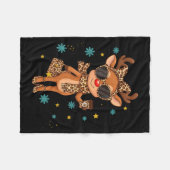 Boujee Reindeer Christmas Leopard Funny Gift Women Fleecedecke (Vorderseite (Horizontal))
