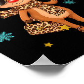 Boujee Reindeer Christmas Leopard Funny Gift Women Poster (Ecke)