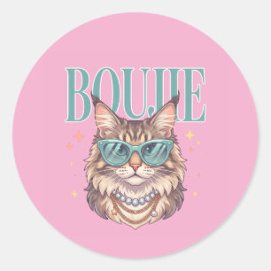 Boujie-Katzen-Aufkleber  Runder Aufkleber
