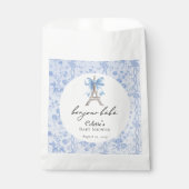Boujour Bebe Paris French Toile Blue Baby Dusche Geschenktütchen (Vorderseite)