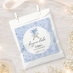 Boujour Bebe Paris French Toile Blue Baby Dusche Geschenktütchen
