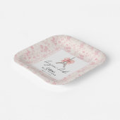 Boujour Bebe Paris French Toile Pink Baby Dusche Pappteller (Gewinkelt)