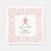 Boujour Bebe Paris French Toile Pink Baby Dusche Serviette (Vorderseite)
