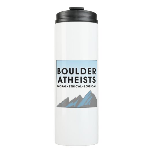 Boulder Atheists Logo Thermobecher Thermosbecher (Vorderseite)
