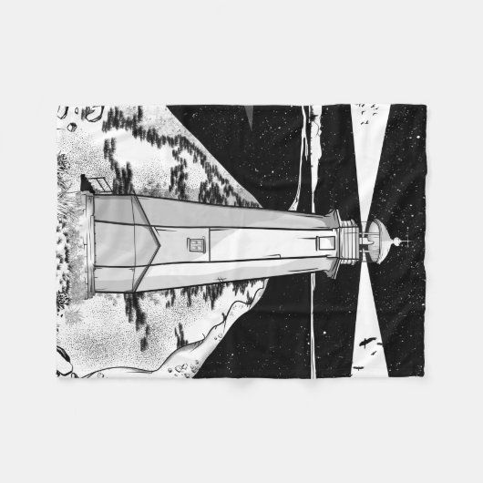 Boulder Bank Lighthouse Fleecedecke (Vorderseite (Horizontal))