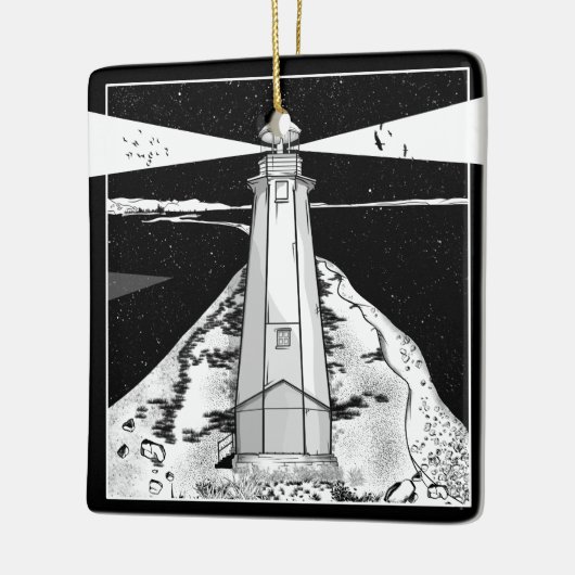 Boulder Bank Lighthouse Keramikornament (Links)