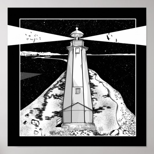 Boulder Bank Lighthouse Poster (Vorne)