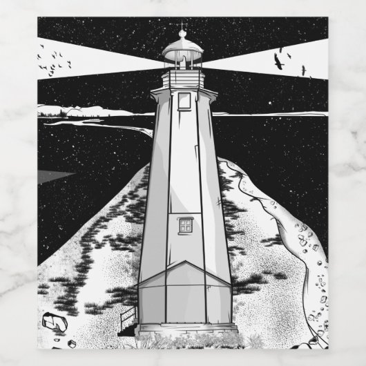 Boulder Bank Lighthouse Weinetikett (Einzelnes Label)