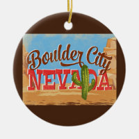 Boulder City Nevada Cartoon Desert Vintage Travel