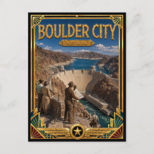 Boulder City Nevada Vintage Art Deco Golden Age Postkarte