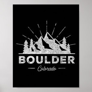 Boulder Colorado Co T-Shirt Vintage Wandern Retro Poster