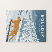 Boulder Colorado Cougar Retro Art Vintag Puzzle (Horizontal)