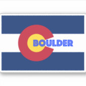 Boulder Colorado Flag Aufkleber (Vorderseite)
