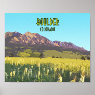 Boulder Colorado Flatirons Berge Vintage Poster