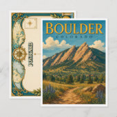 Boulder Colorado Flatirons GeoSaga Postkarte (Vorne/Hinten)