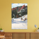 Boulder, Colorado - Flatirons im Winter Leinwanddruck (Insitu (Wohnzimmer))