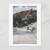 Boulder, Colorado - Flatirons im Winter Postkarte (Vorderseite)