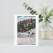 Boulder, Colorado - Flatirons im Winter Postkarte (Stehend Vorderseite)