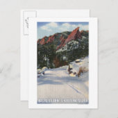 Boulder, Colorado - Flatirons im Winter Postkarte (Vorne/Hinten)