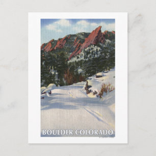 Boulder, Colorado - Flatirons im Winter Postkarte