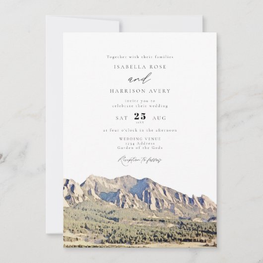Boulder Colorado Flatirons Wedding Einladung (Vorderseite)