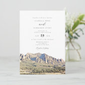 Boulder Colorado Flatirons Wedding Einladung (Stehend Vorderseite)