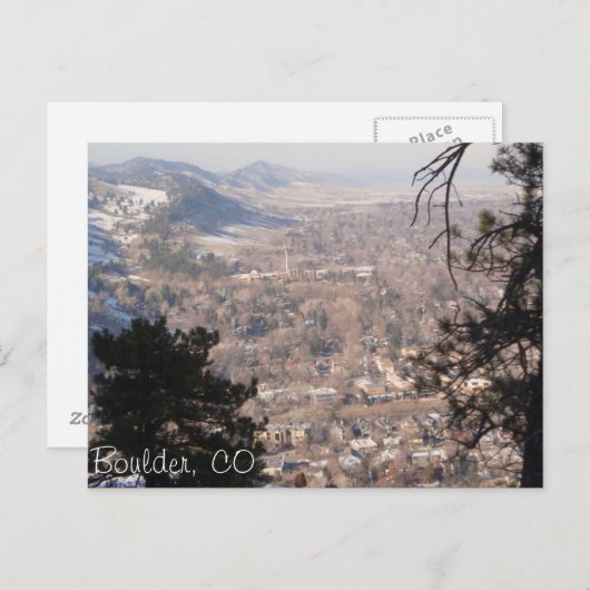 Boulder, Colorado from Above Postkarte (Vorne/Hinten)