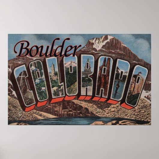 Boulder, Colorado - Große Buchstabenszenen Poster (Vorne)
