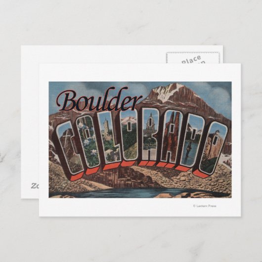Boulder, Colorado - Große Buchstabenszenen Postkarte (Vorne/Hinten)