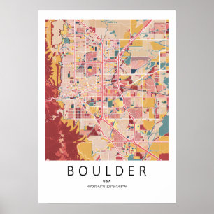 Boulder Colorado Karte Poster Moderne Stadt Wand