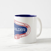 Boulder Colorado Klettersteig Carabiner Zweifarbige Tasse (VorderseiteRechts)