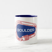 Boulder Colorado Klettersteig Carabiner Zweifarbige Tasse (Mittel)