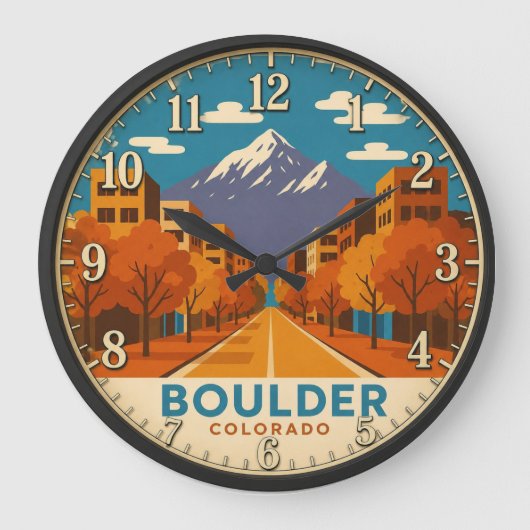 Boulder Colorado Mountain Große Wanduhr (Vorderseite)