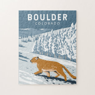 Boulder Colorado Puma Retro Reise Kunst Vintage Puzzle